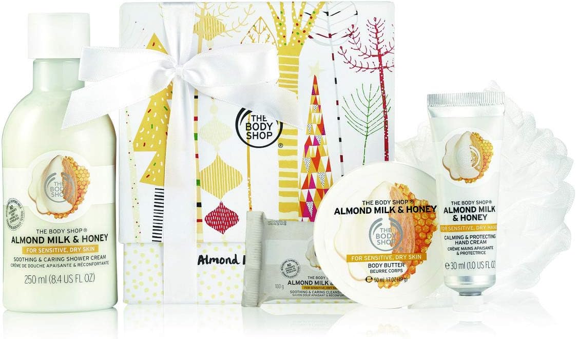 the body shop almond milk & honey festive picks gift set