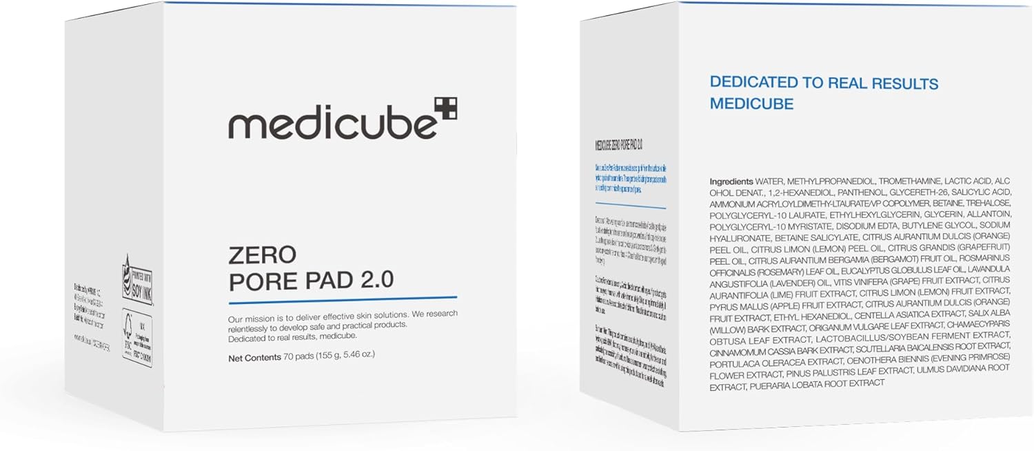 medicube zero pore pad 2.0 | 70 sheets | aha+bha pore + acne care | gentle exfoliating & peeling | no sulfates & parabens