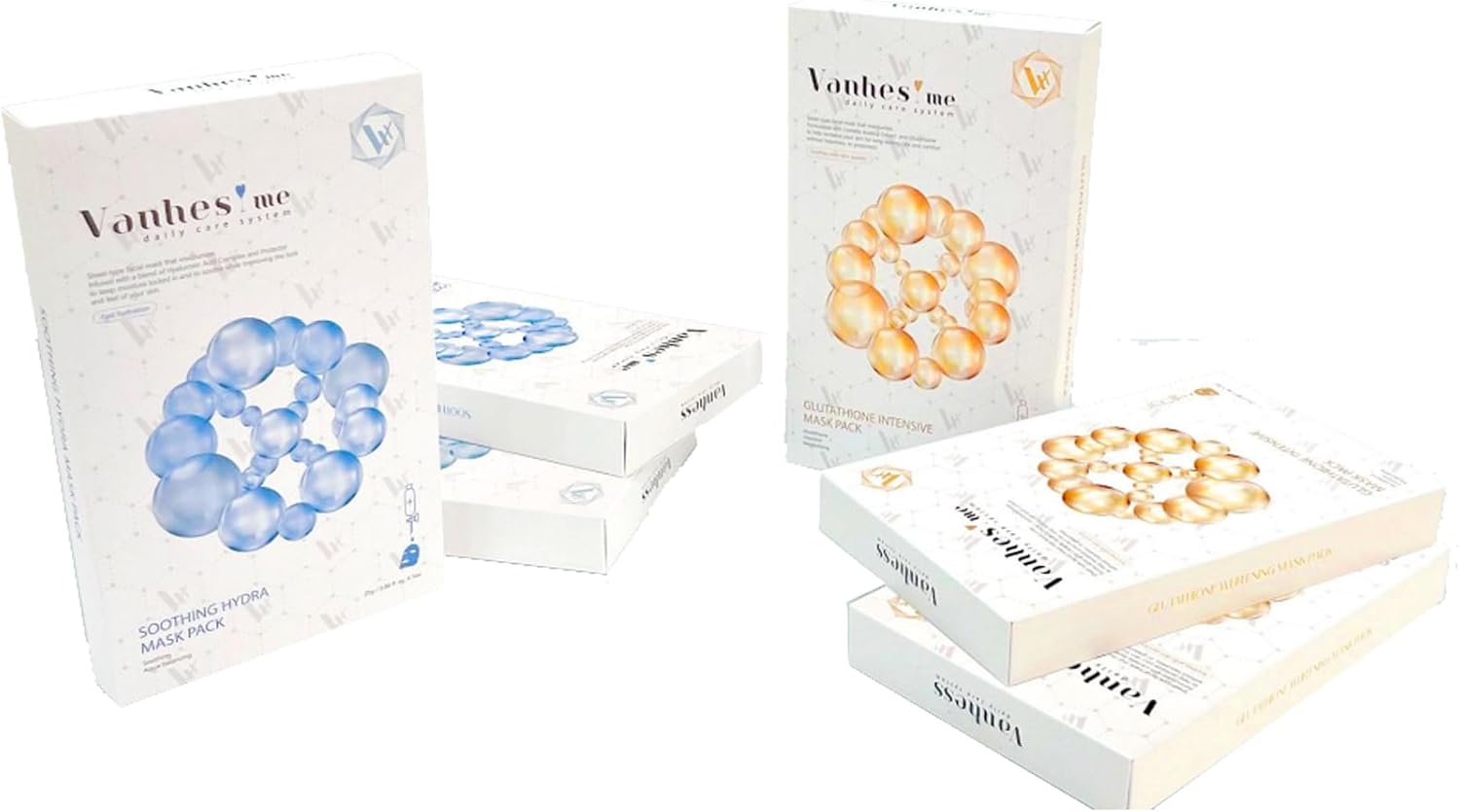 herose glutathione intensive mask pack, soothing hydra mask pack, healthy skin korean skincare, face pack, birthday party gifts women, girls skincare, moisturizing(5 pcs/box)(yellow)