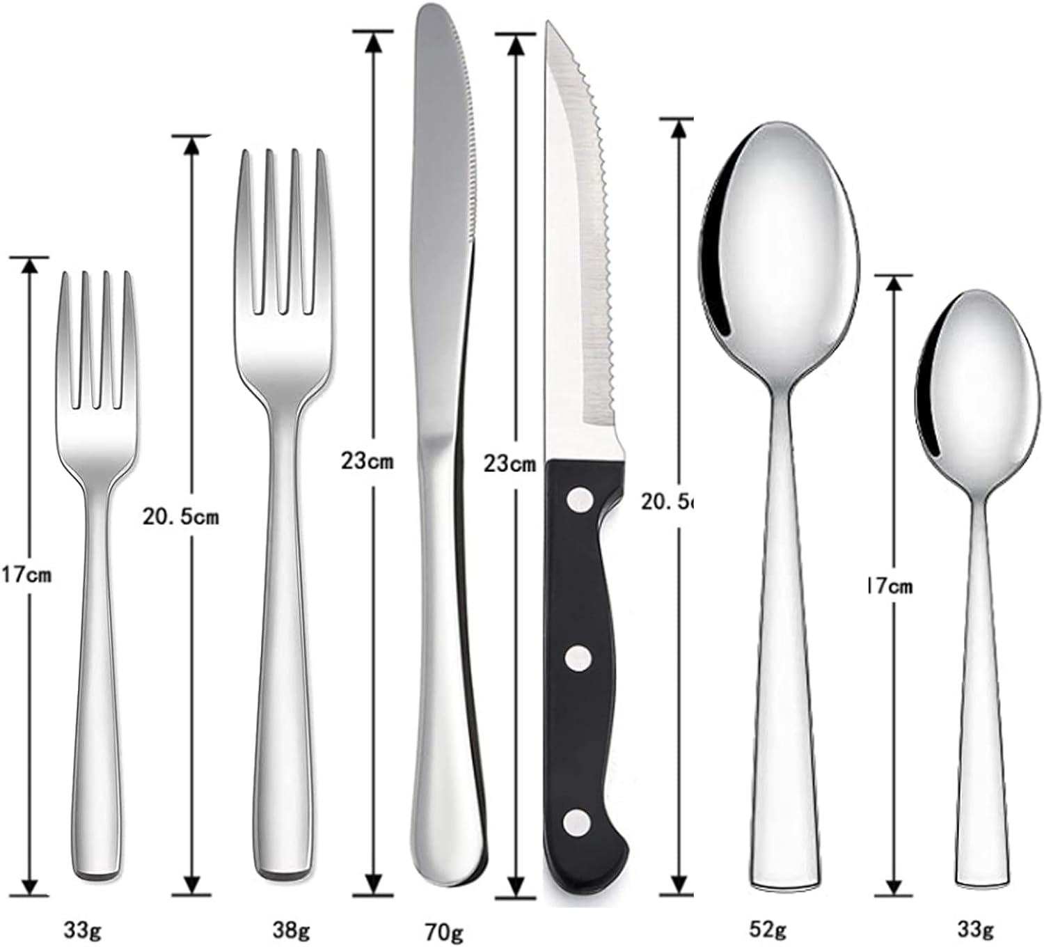 funito 24 piece silverware set for 4, stainless steel flatware cutlery set, kitchen utensils set, tableware set for home kitchen restaurant hotel, includes knives forks spoons, dishwasher safe