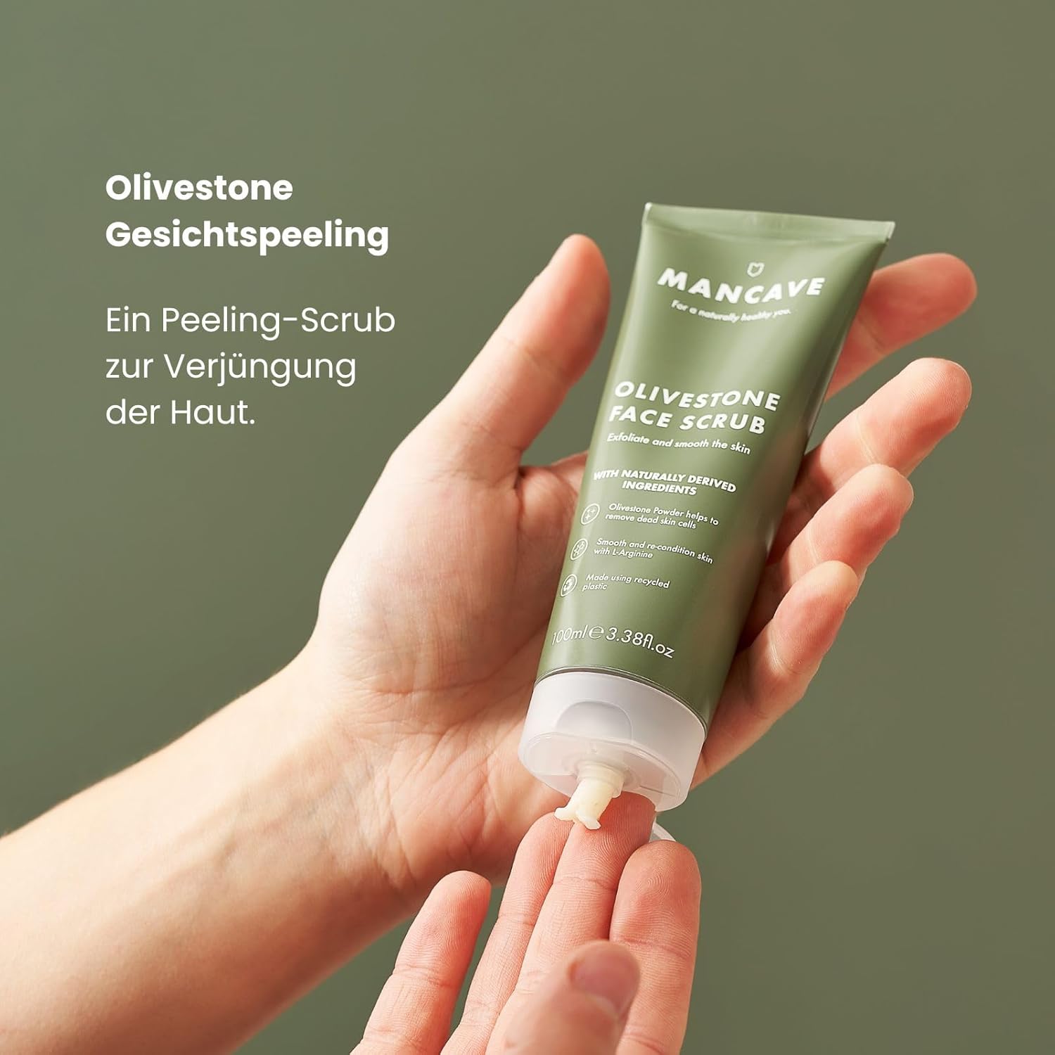 mancave originals skincare gift set with 3 key skin care essentials with face wash, face scrub and moisturiser for men, vegan, natural formulations, tubes made from recycled plastics, made in england