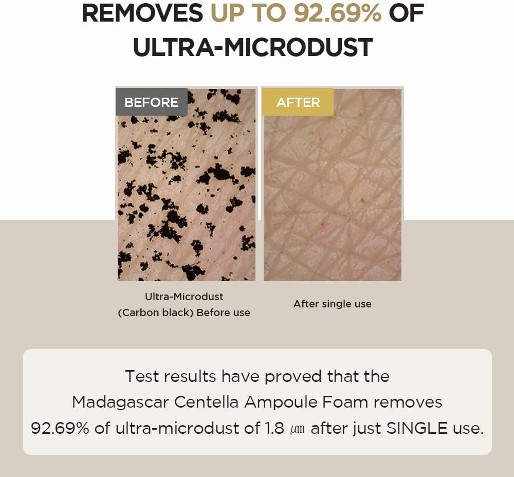 skin1004 madagascar centella ampoule foam, 125ml | mild and soothing face cleanser with centella asiatica extract | hydrates and nourishes skin | deep cleansing foam