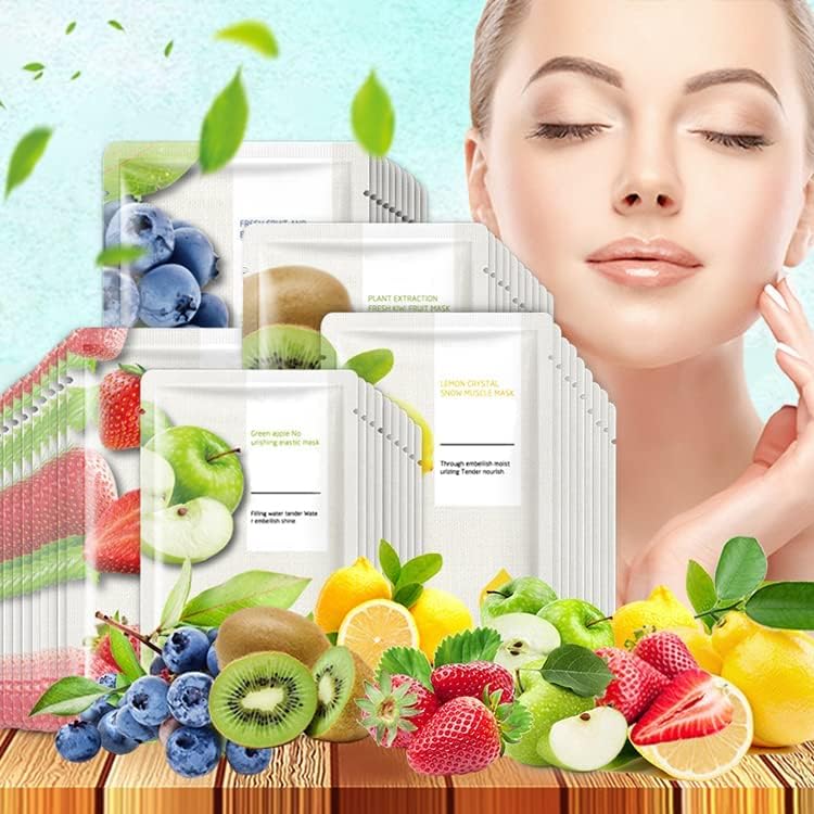 mooyam set of 10 revitalizing variety pack sheet masks, daily face masks, hydrate & nourish skin, skincare favorite (orange)