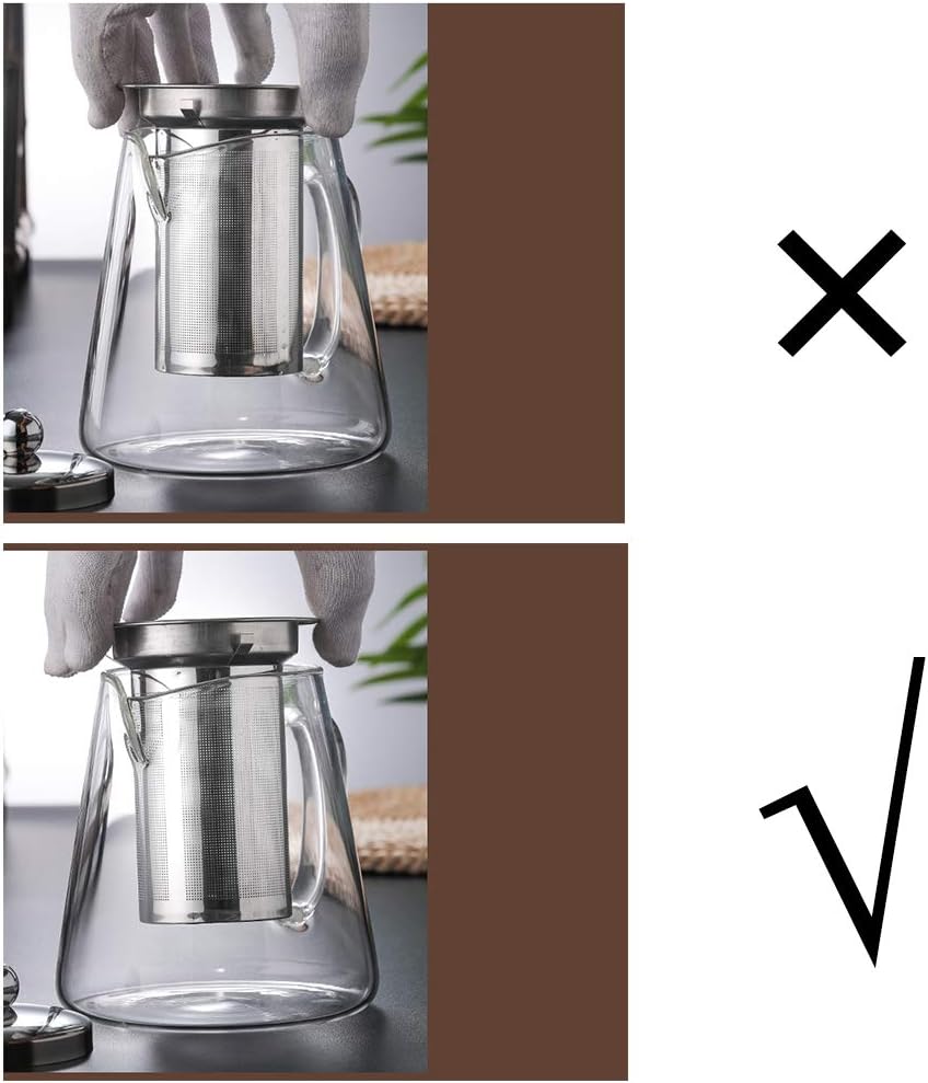 jtd 1pcs glass teapot with infuser tea pot 32oz/43oz tea kettle stovetop safe blooming and loose leaf tea maker set (32oz/ 950ml)