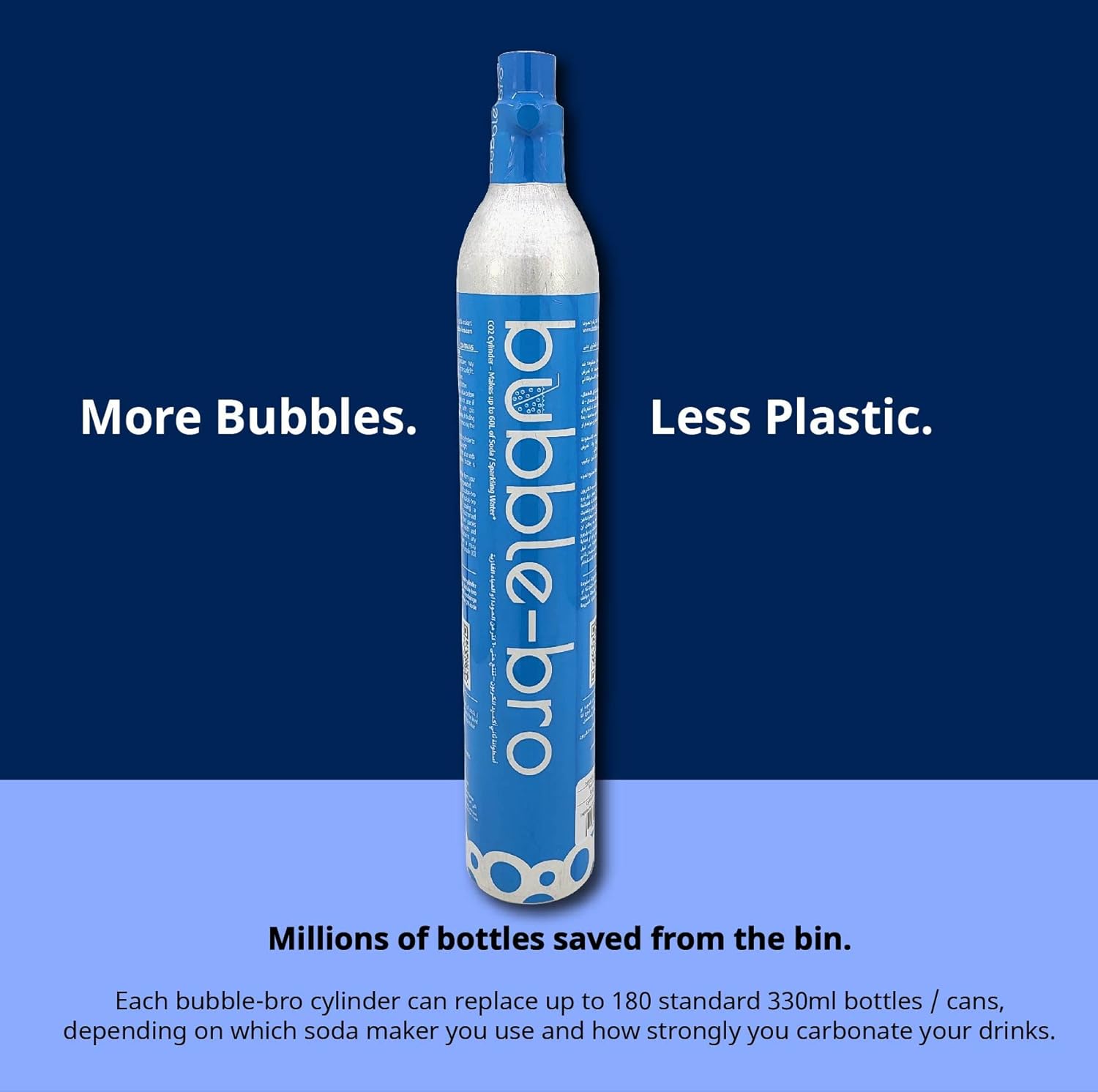 bubble bro 60l co2 cylinder, compatible with bubble bro, drinkmate, sodastream, aarke and other soda makers