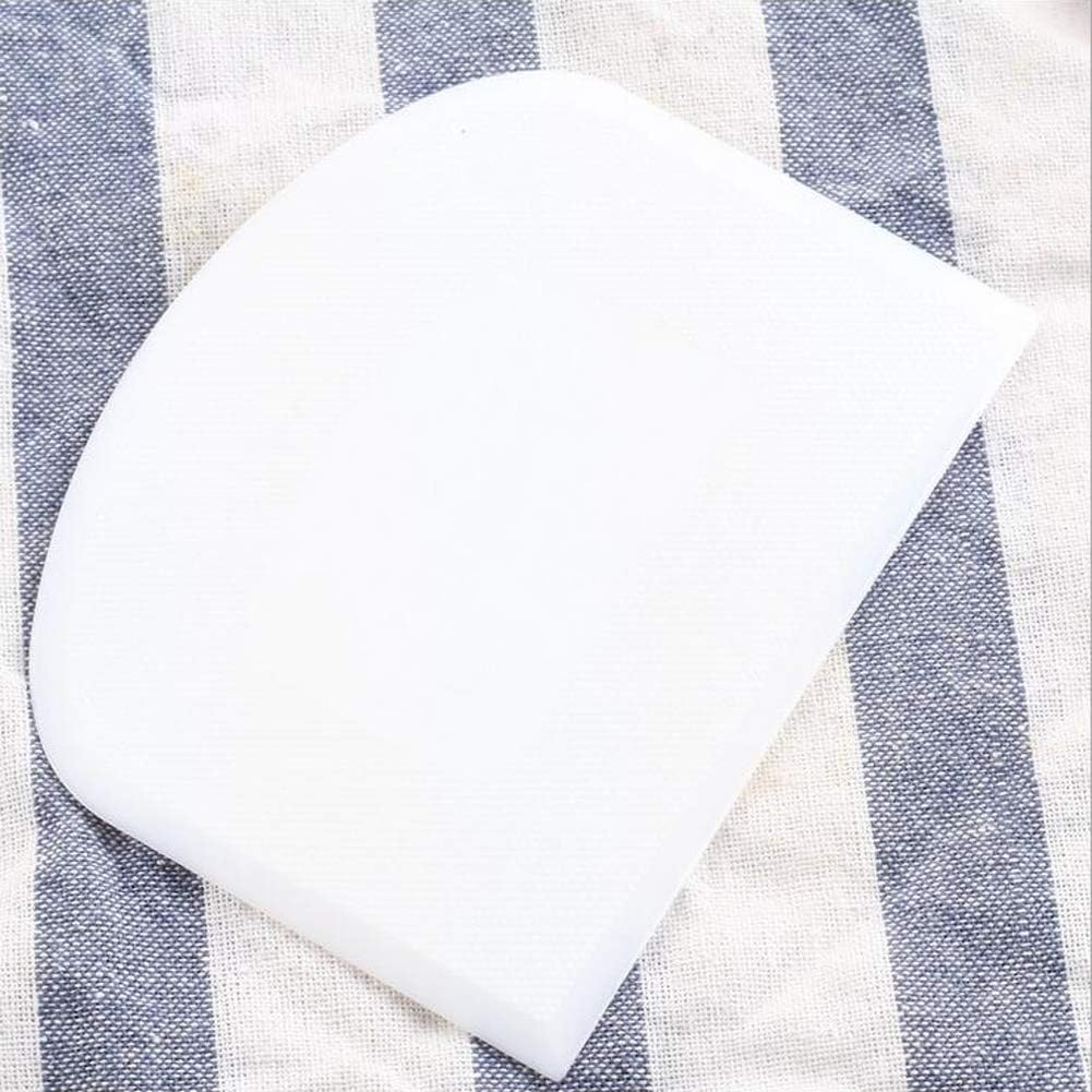 lasenersm 2 pieces dough scraper bowl food safe plastic dough cutter flexible bench multipurpose food scrappers for bread dough cake fondant icing, white, green