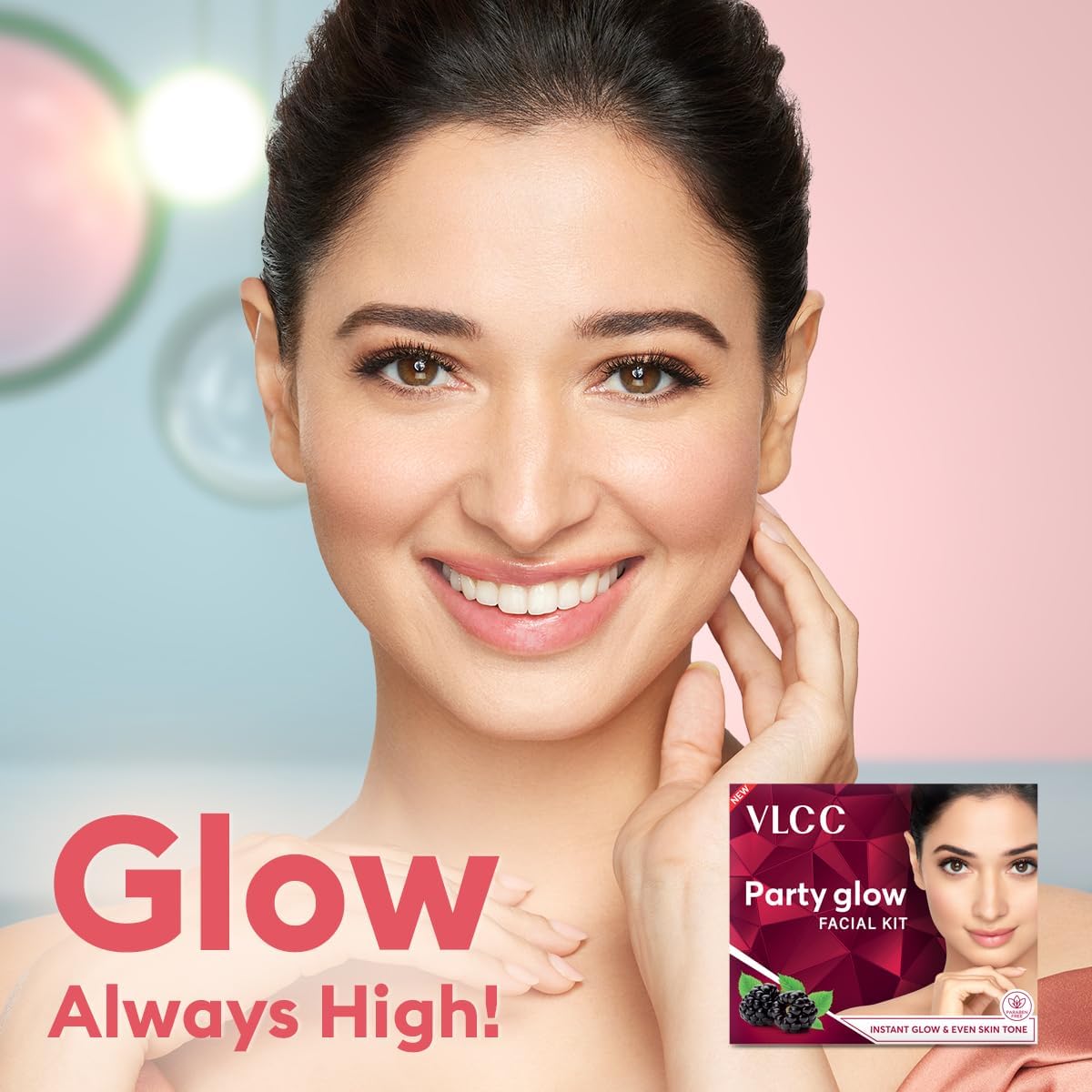 vlcc party glow facial kit, 60g, multi