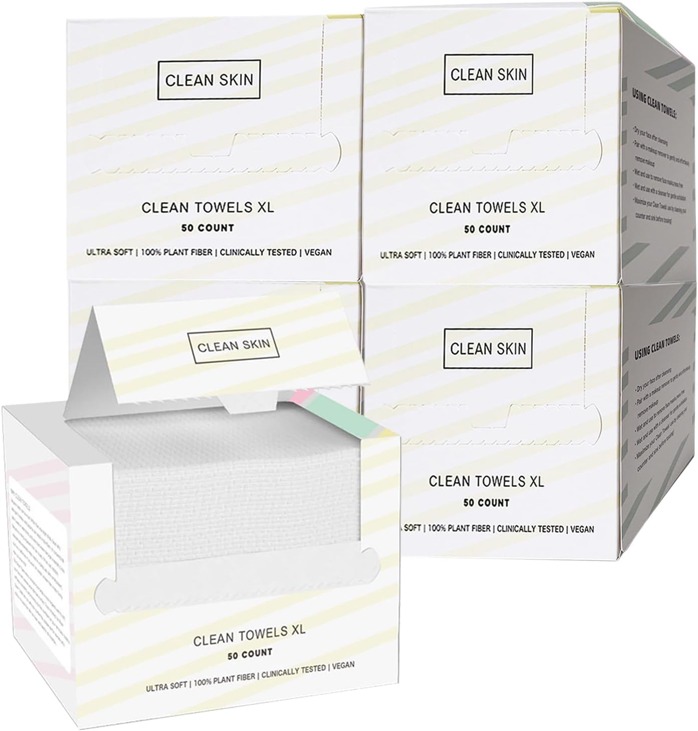 thmins 200 ct,4 pack disposable face towelette,clean towels,makeup towels,biobased face towel,remover dry wipes,ultra soft