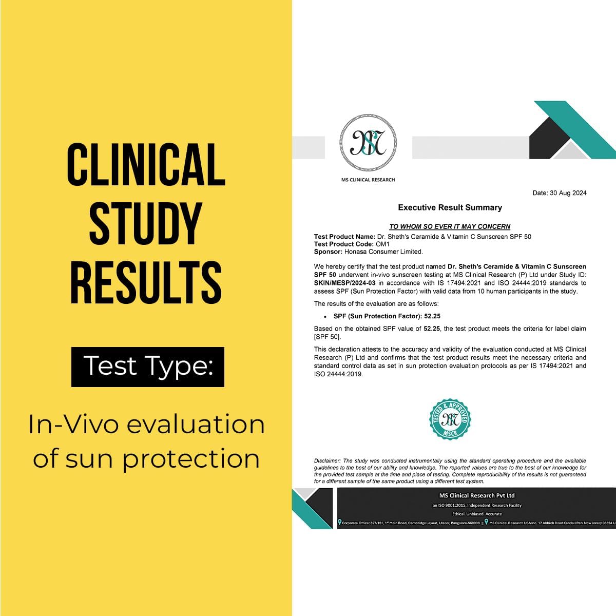 dr. sheth's sunscreen spf 50 cream with ceramide & vitamin c for oily, sensitive, dry skin | for intense hydration | non greasy, quick absorbing | zero white cast | pa+++ | for women & men | 50g