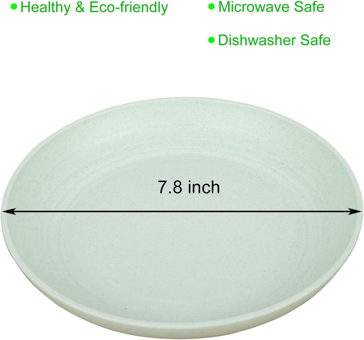 luckyzone wheat straw life unbreakable plates reusable plate set dishwasher & microwave safe perfect for dinner dishes healthy for kids children toddler & adult, bpa free & eco friendly medium