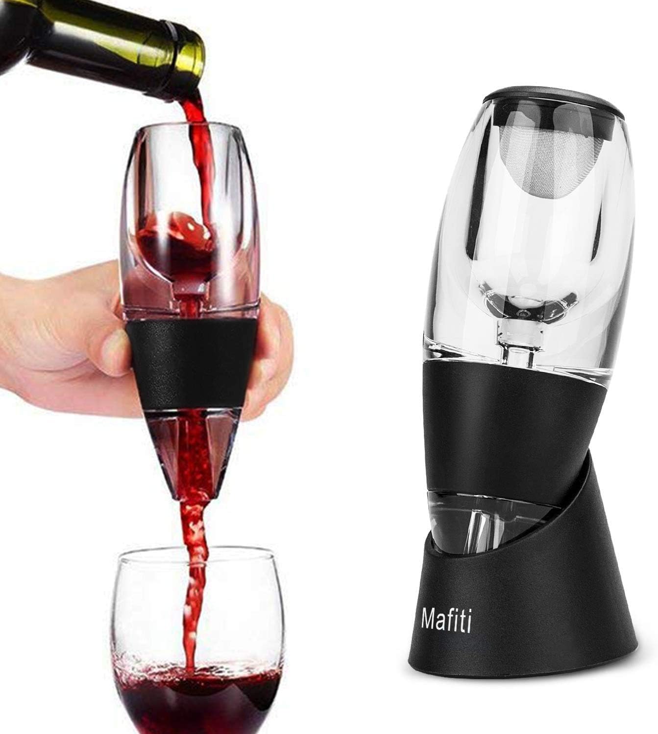 gretal red wine aerator pourer spout,wine filter magic decanter essential wine quick aerator wine hopper filter set air aerating strainer for red and white wine