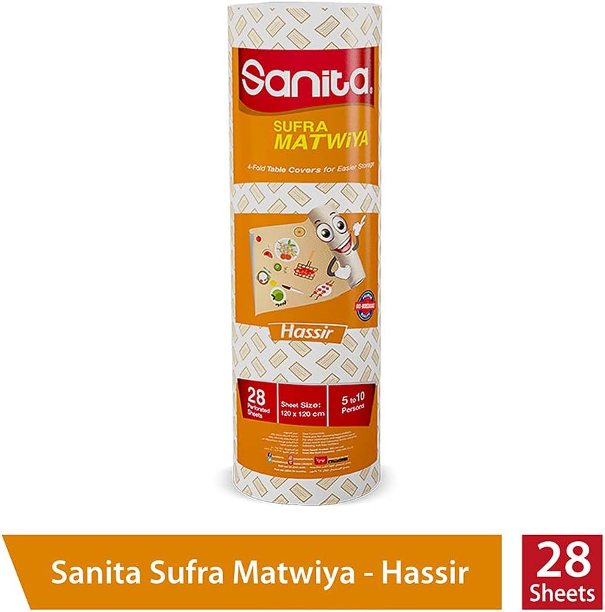sanita sufra matwiya table cover disposable hassir 28 sheets sheet size(120 cmx120 cm)