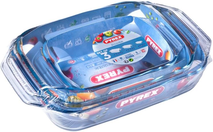 pyrex py 277990 transp irresistible ovenschaal set van 3 stuks