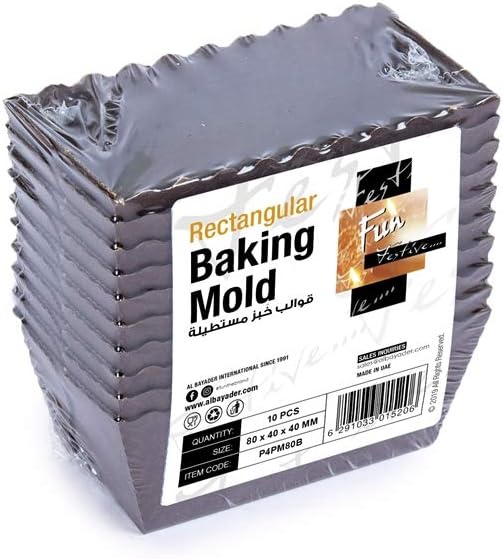 fun festive rectangular baking mold 80x40x40mm, pack of 10