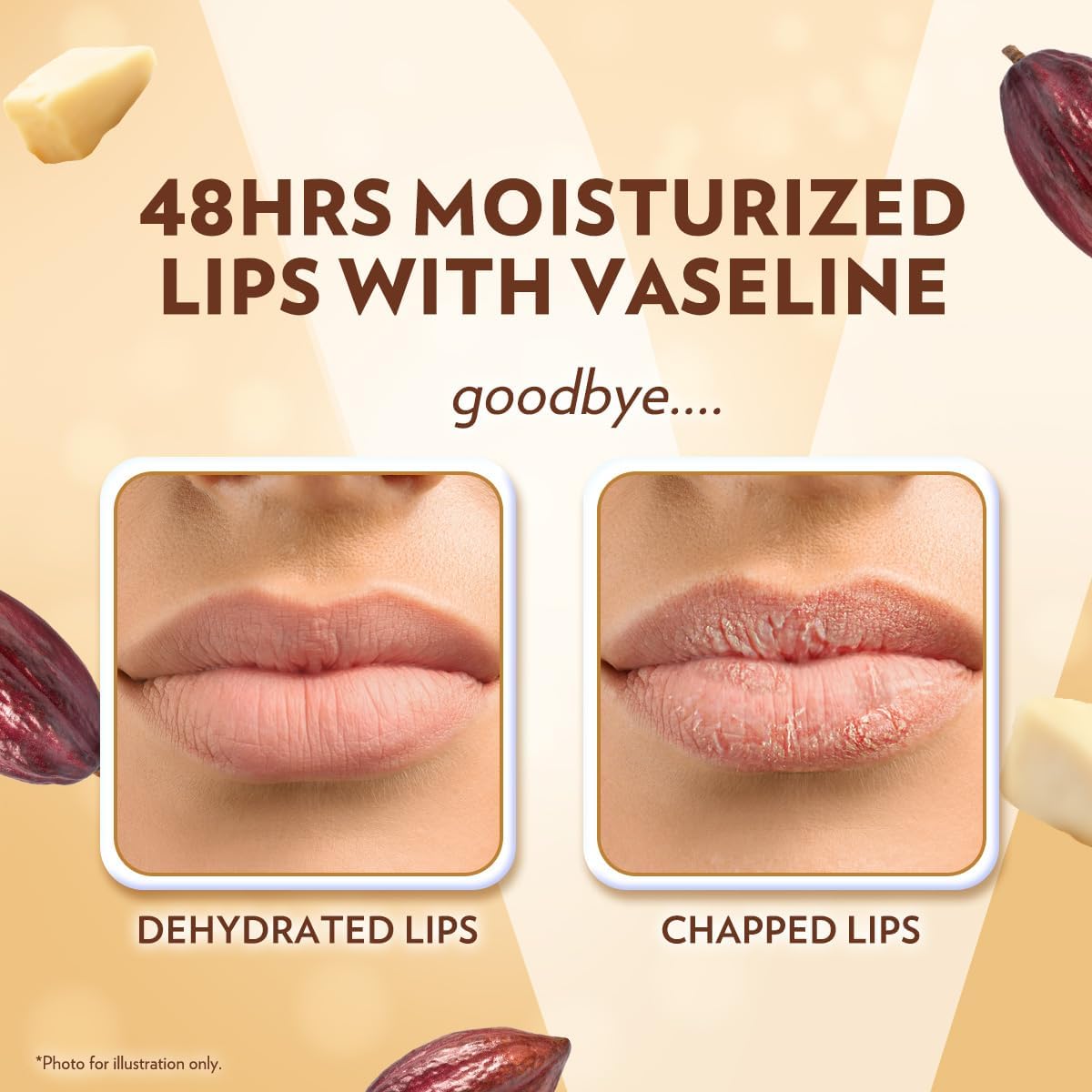 vaseline lip therapy cocoa butter lip balm with pure jelly| cocoa butter & shea butter for soft & glowing lips| nourishes & protects lips| non greasy lip moisturizer for naturally tinted lips| 4.8 gm