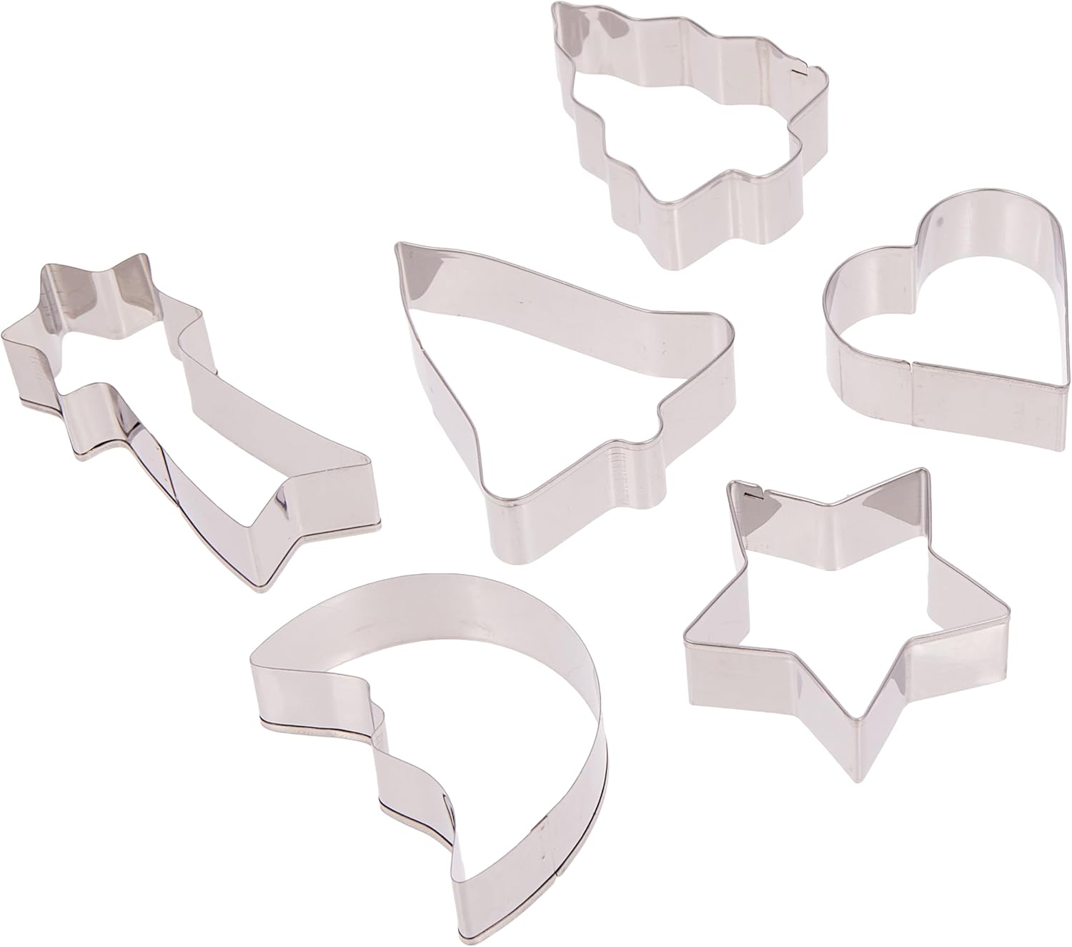 prestige biscuit cutters, 6 pieces, silver