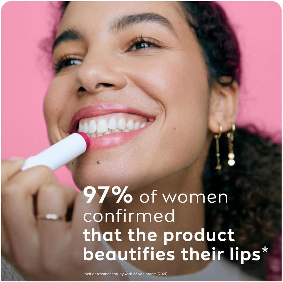 labello cherry shine lip balm, 24h melt in moisture, with shea butter and natural oils enriched with vitamins, with natural ingredients, mineral oil free, vegan, 4.8g