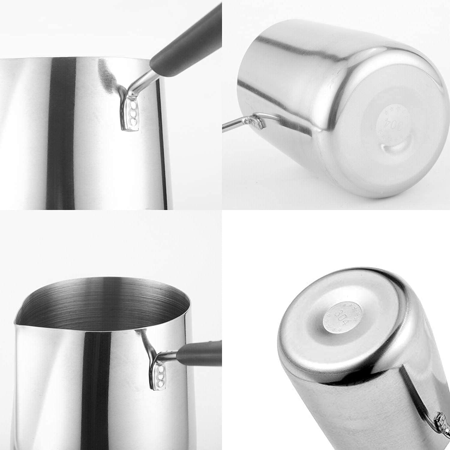 funito 600ml/20oz turkish coffee pot – 304 stainless steel coffee and butter warmer, premium milk warmer and milk pot with spout