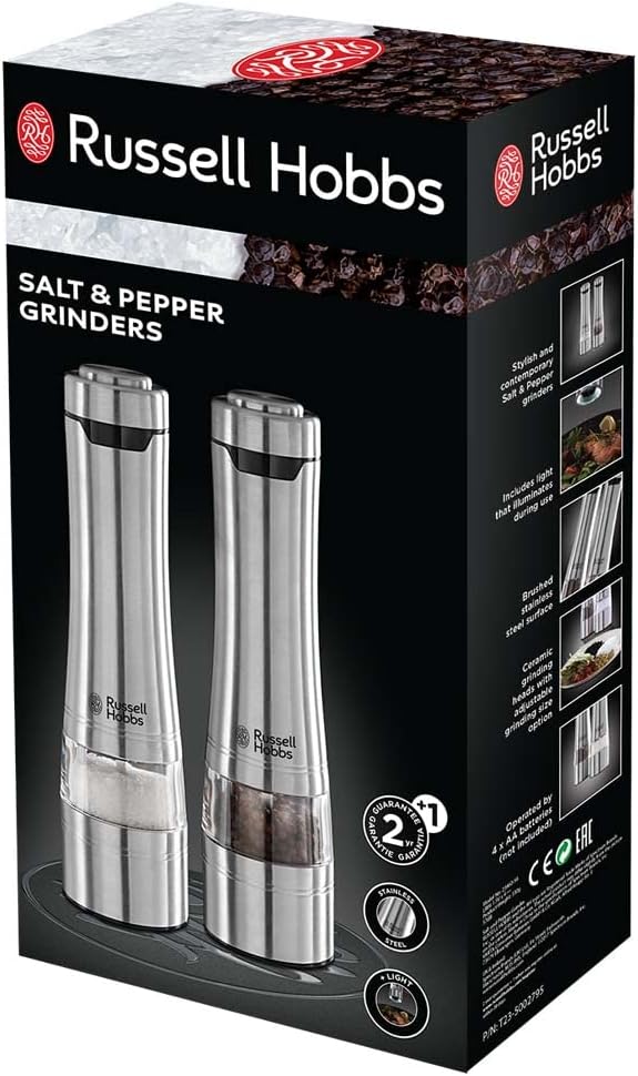 russell hobbs classic salt & pepper grinder 23460 56 stainless, 6 x 6 x 23.3 cm