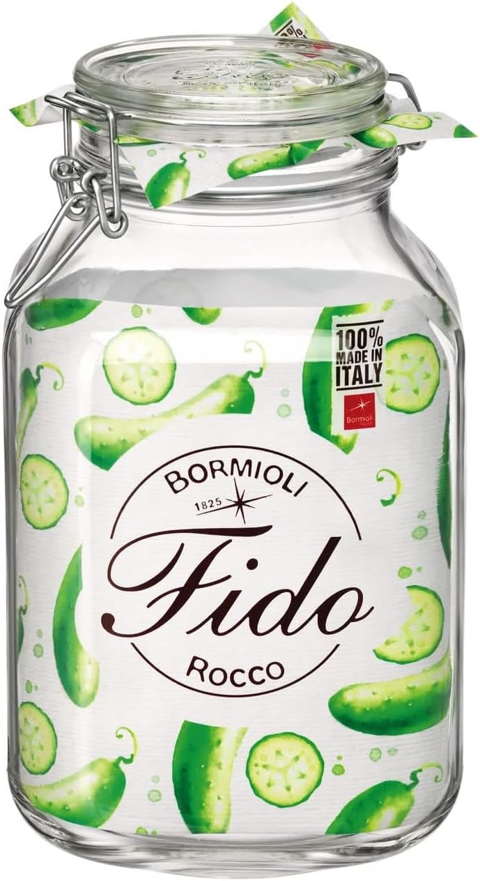 bormioli rocco fido clip jar, clear, 3 litres, brr.gw008043