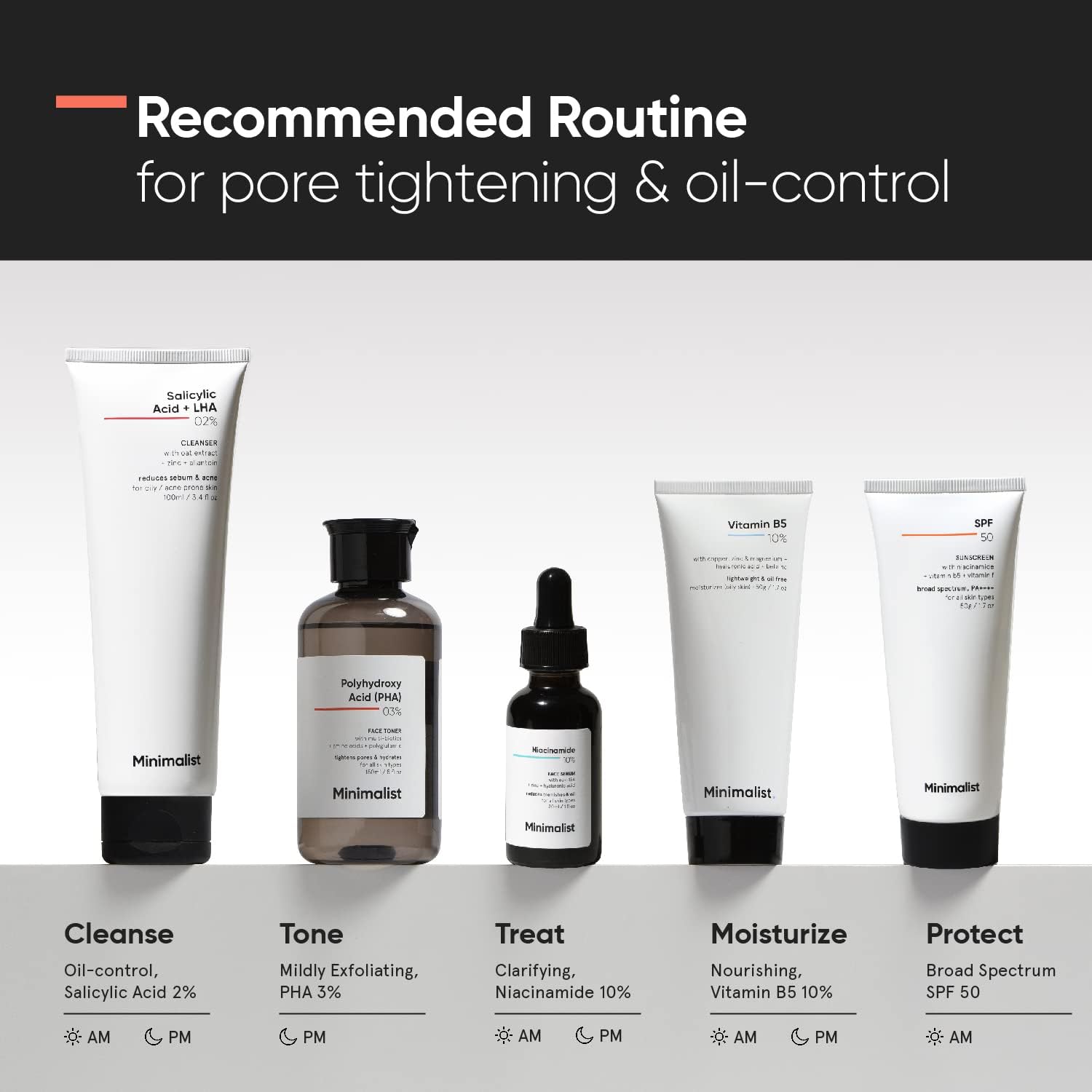 minimalist pha 3% alcohol free toner, 150 ml | pore tightening & mild exfoliation for oily, acne prone, sensitive & normal skin | hydrating face toner for glowing skin