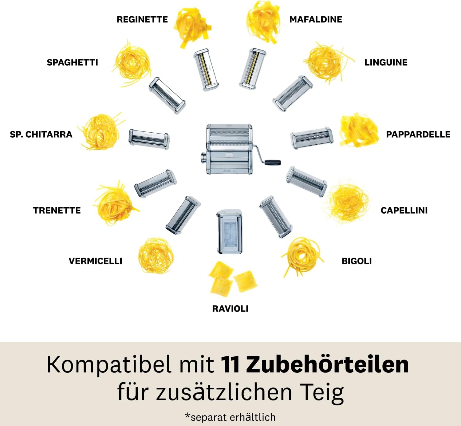 marcato atlas 150 pasta maker, silver