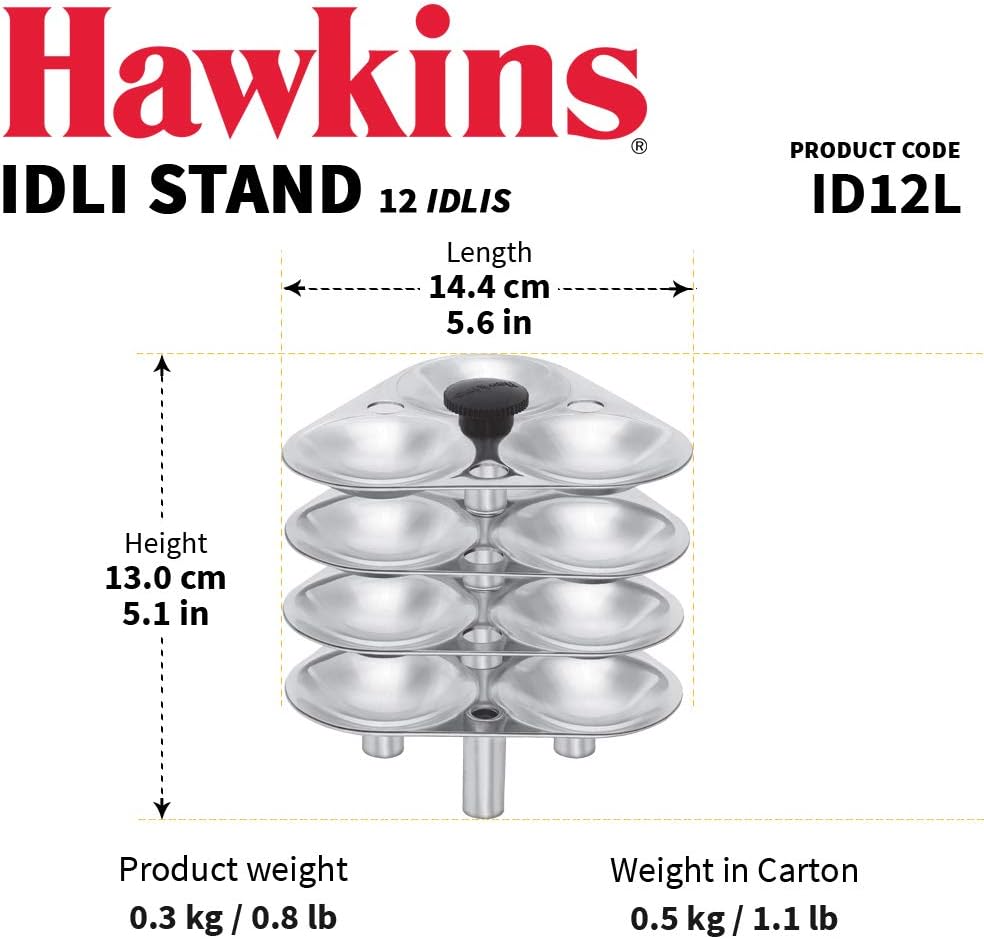 hawkins idli stand suitable for 5l cooker (12 idlis)