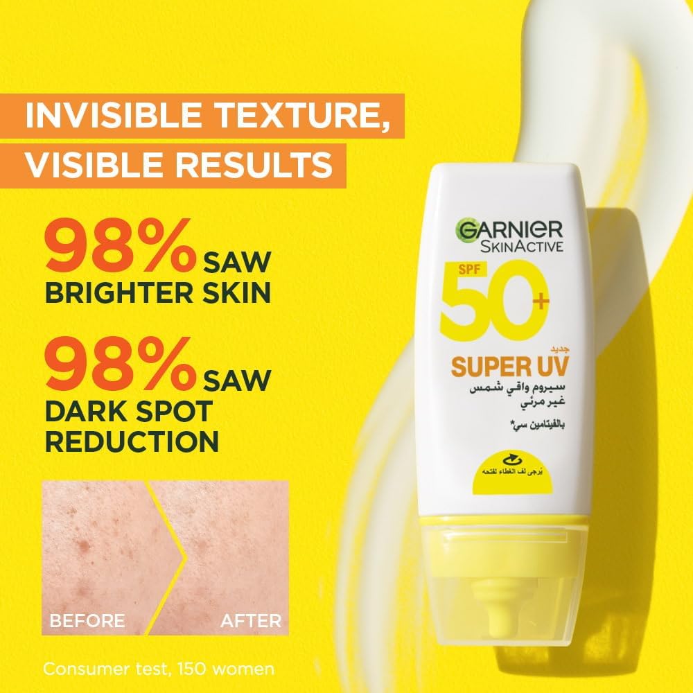 garnier skin active invisible serum sunscreen vitamin c spf50+ 30 ml.