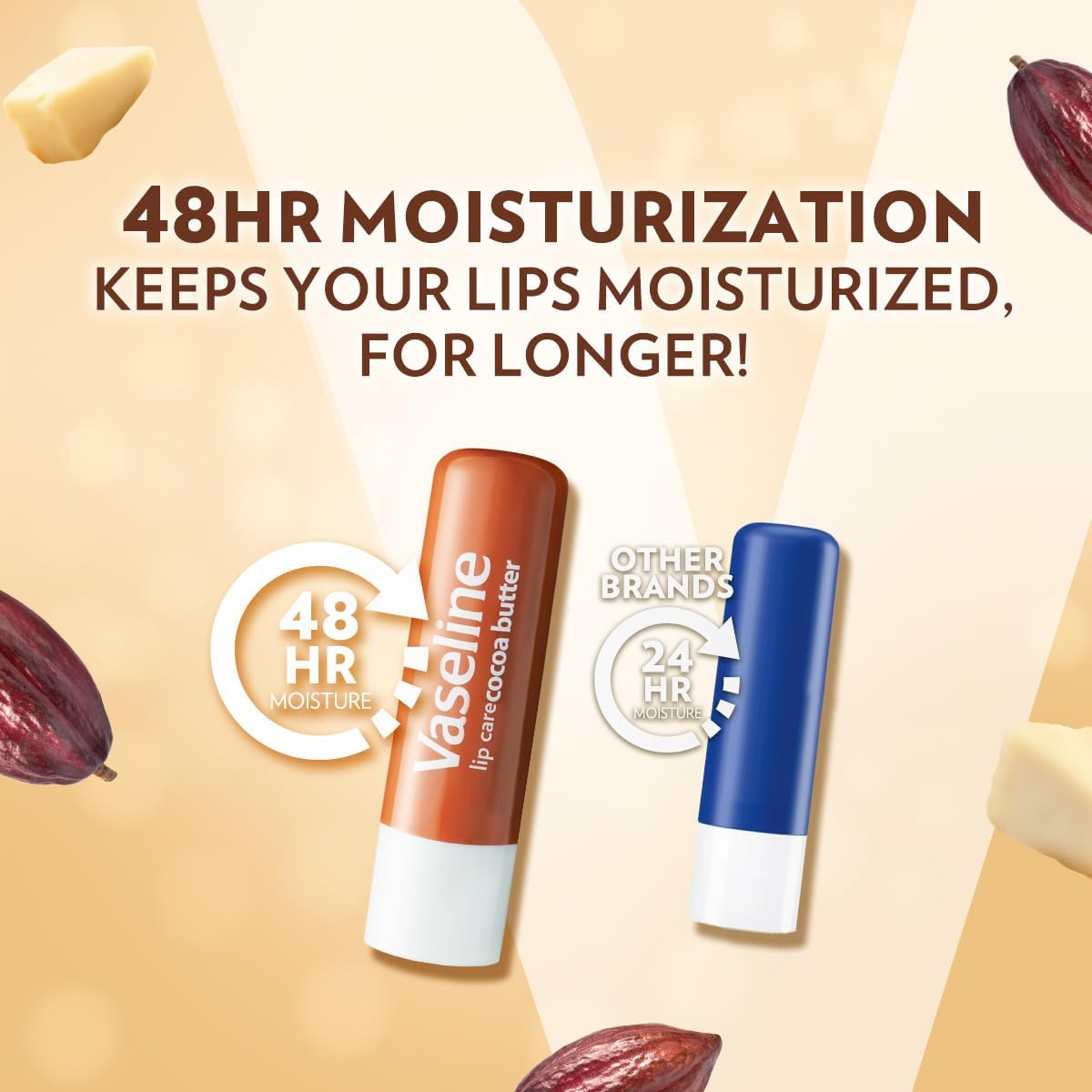 vaseline lip therapy cocoa butter lip balm with pure jelly| cocoa butter & shea butter for soft & glowing lips| nourishes & protects lips| non greasy lip moisturizer for naturally tinted lips| 4.8 gm