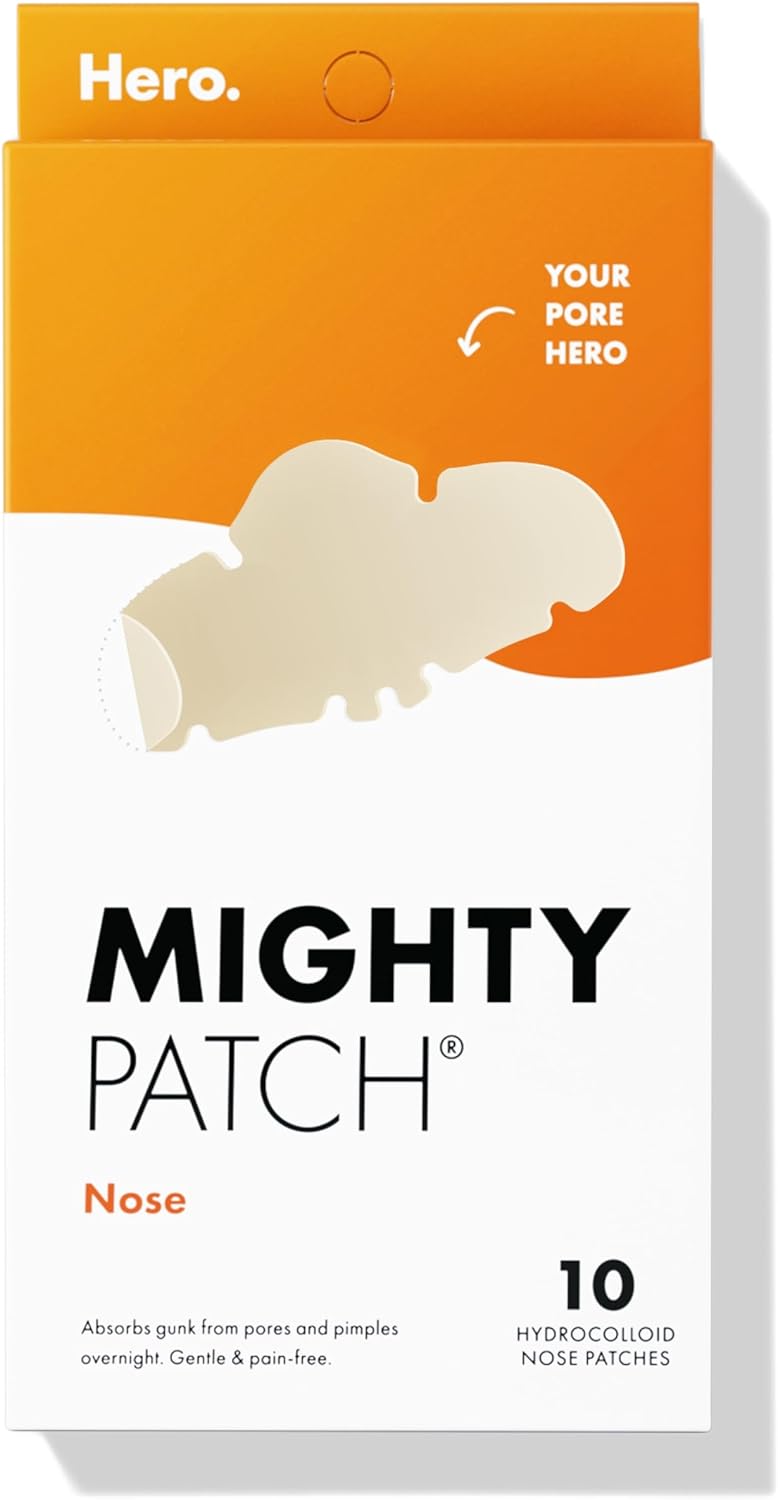 mighty patch xl hydrocolloid patches for nose pores, pimples, zits and oil dermatologist approved overnight pore strips to absorb acne nose gunk (10 count)