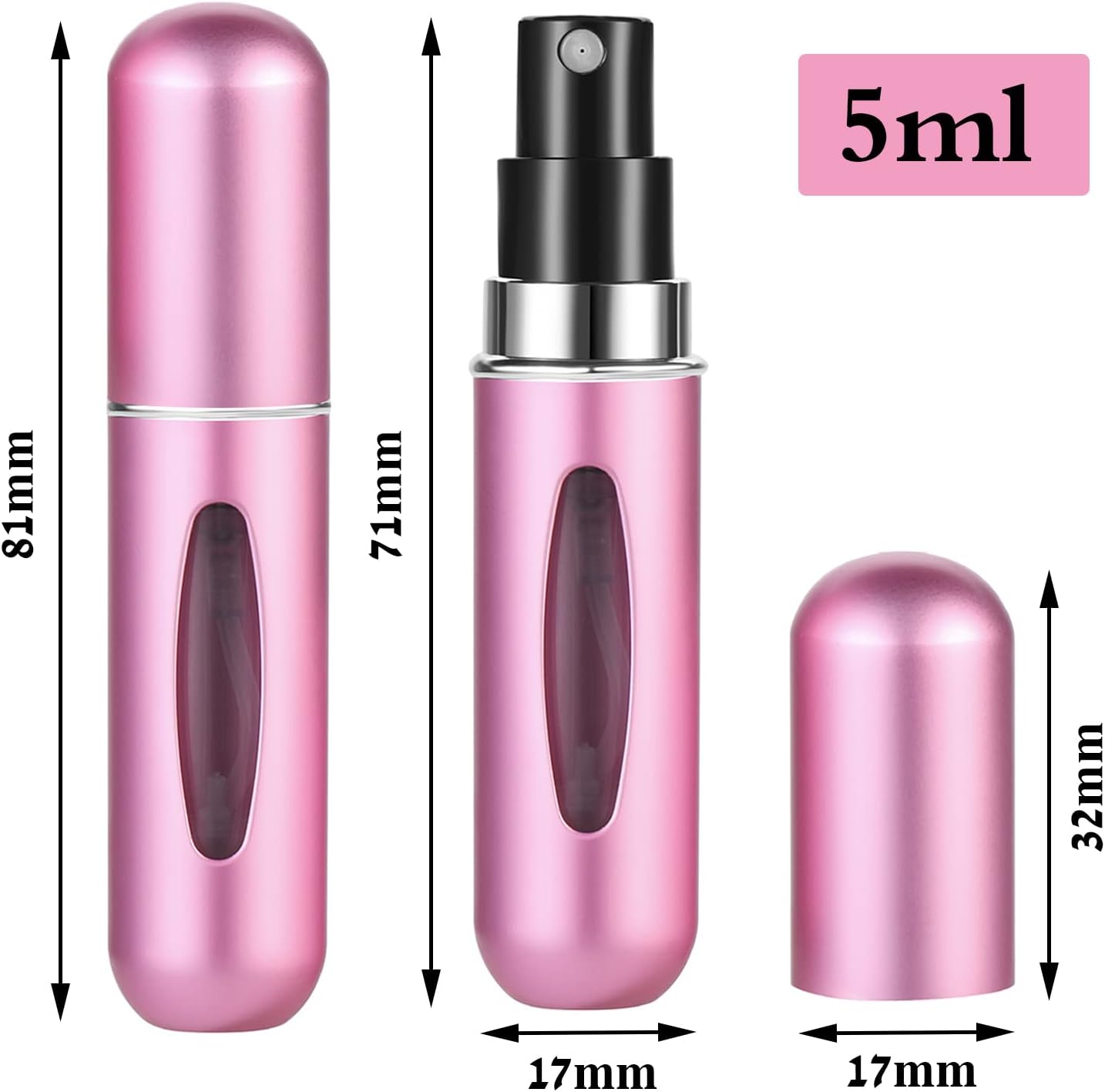 wendergo perfume atomiser refillable 5 pcs travel bottle mini ml atomizer spray portable empty fragrance container for aftershave holiday and night out