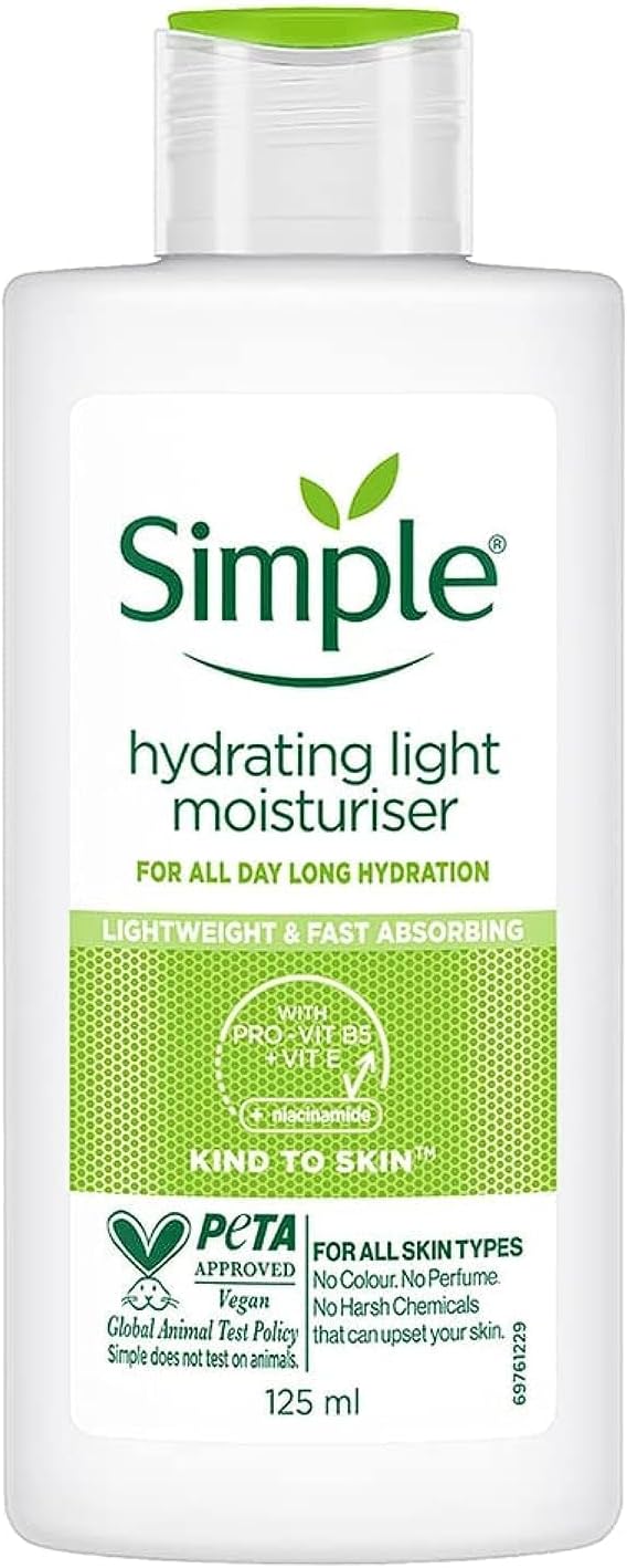 simple hydrating light daily face moisturizer, 125ml