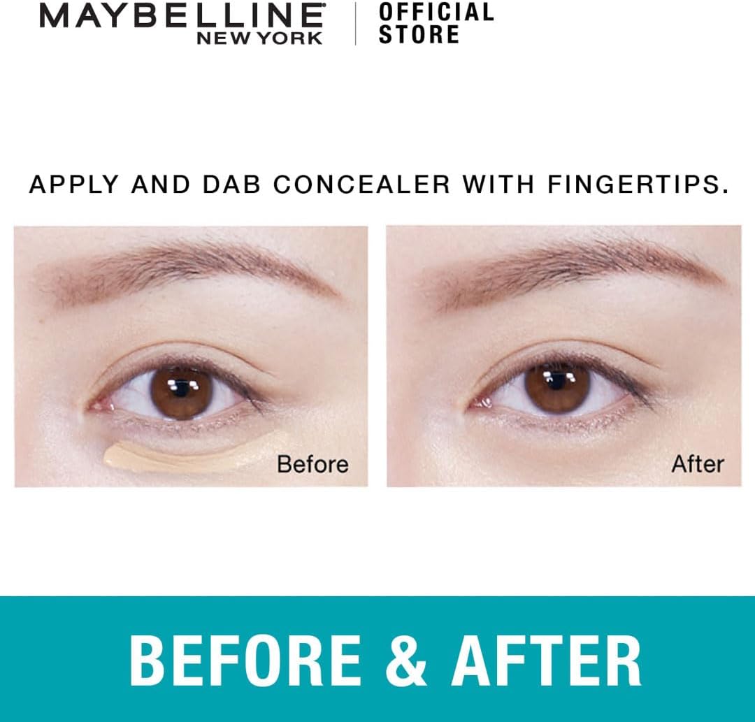 maybelline new york face concealer, flawless natural coverage, conceals redness and blemishes, for normal to oily skin, fit me, 25 medium