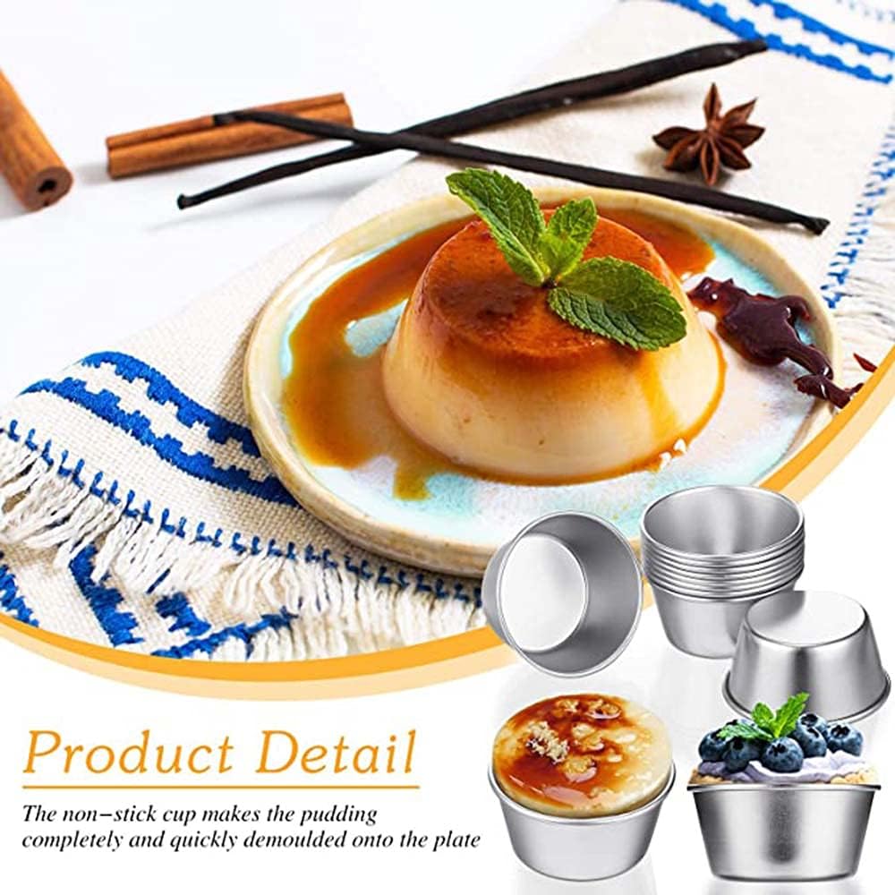 kastwave 10pcs pudding cake biscuit mo ld mini chocolate melting pot aluminum cup pudding cup round heat resistant non stick egg t mo ld popover baking pan