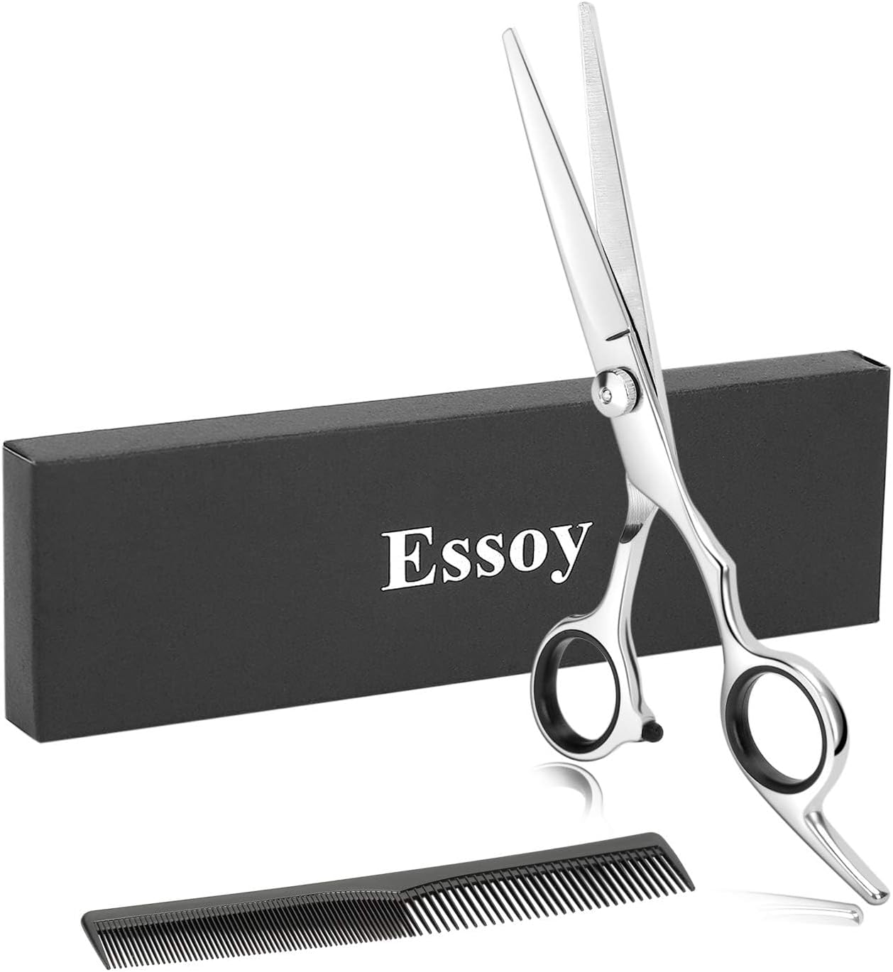 essoy professional hair cutting scissors/shears (6.7 inches), stainless steel haircut scissor with fine adjustment screw for home salon,barber hairdressing scissor for women men kids