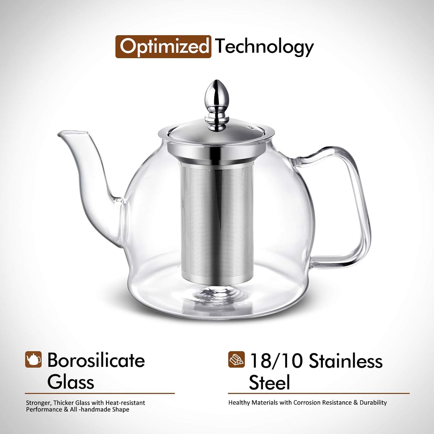 hiware glass teapot with removable infuser 1000ml stovetop tea maker and tea maker