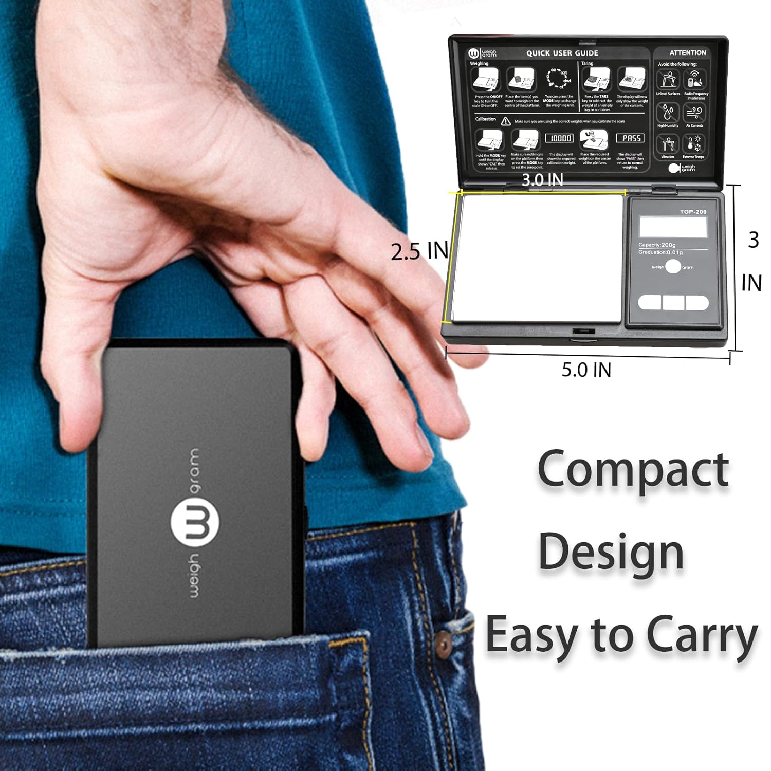 weigh gram scale digital pocket scale,100g by 0.01g,digital grams scale, food scale, jewelry scale black, kitchen scale (top 100)