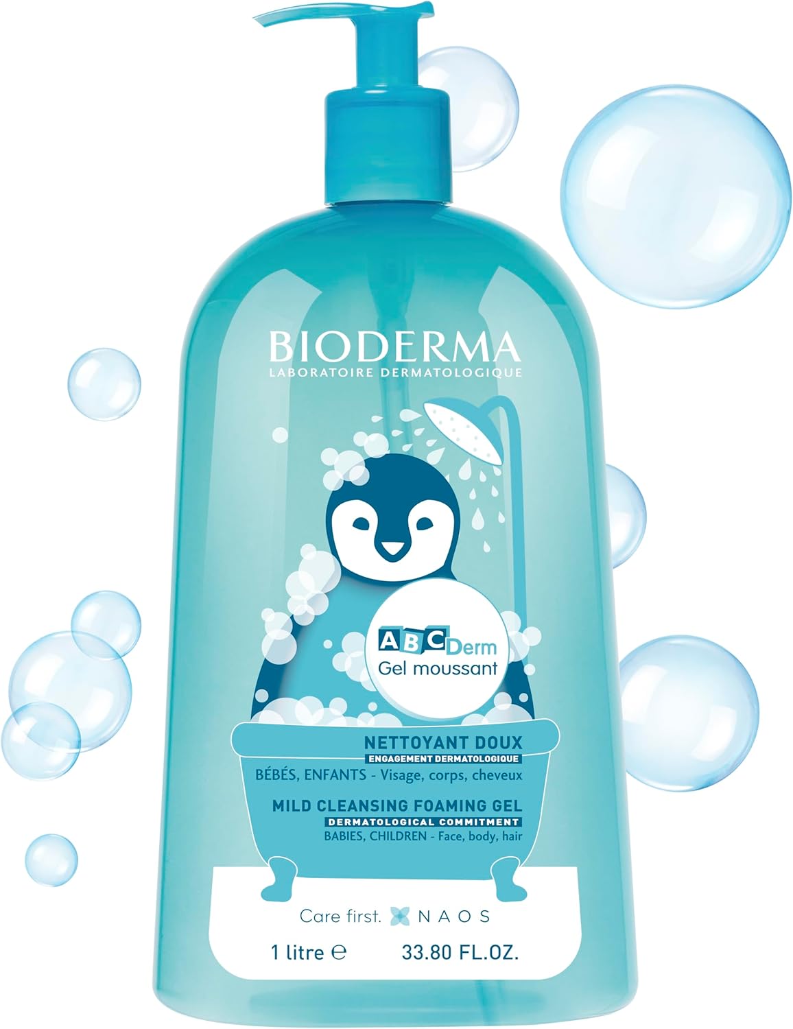 bioderma abcderm foaming gel baby wash gentle cleanser for the delicate skin of babies and children