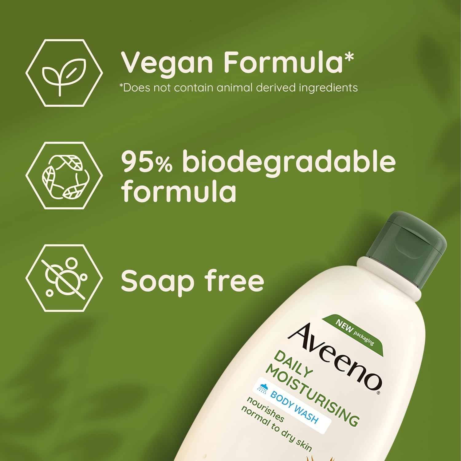 aveeno daily moisturising body wash, with soothing oat, suitable for sensitive skin, gently cleanses and nourishes, soap free, lightly scented, 500ml