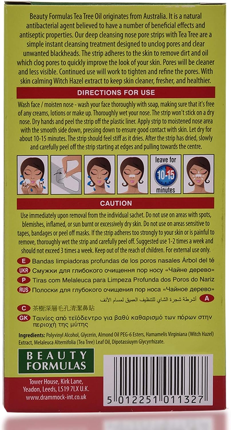 beauty formulas tea tree nose pore strips