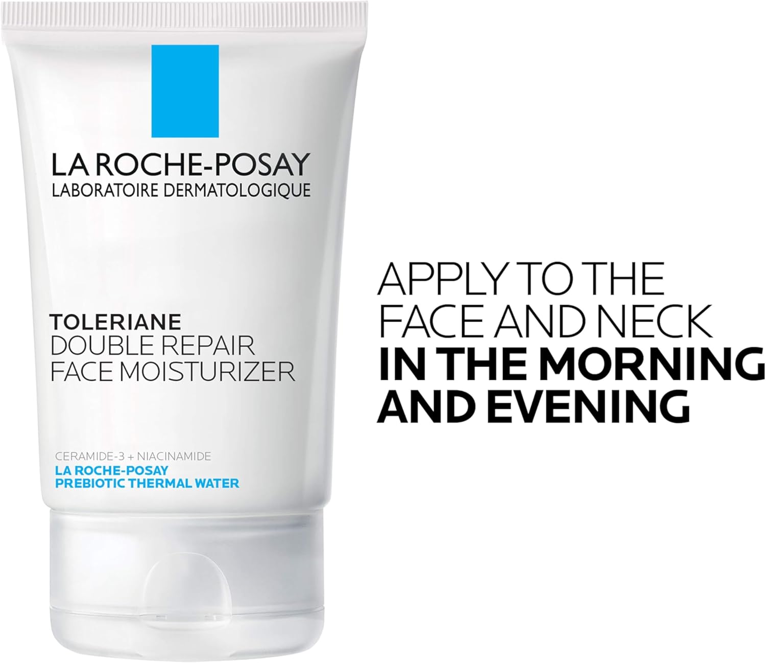 la roche posay toleriane double repair face moisturizer, daily moisturizer face cream with ceramide and niacinamide for all skin types, oil free, fragrance free