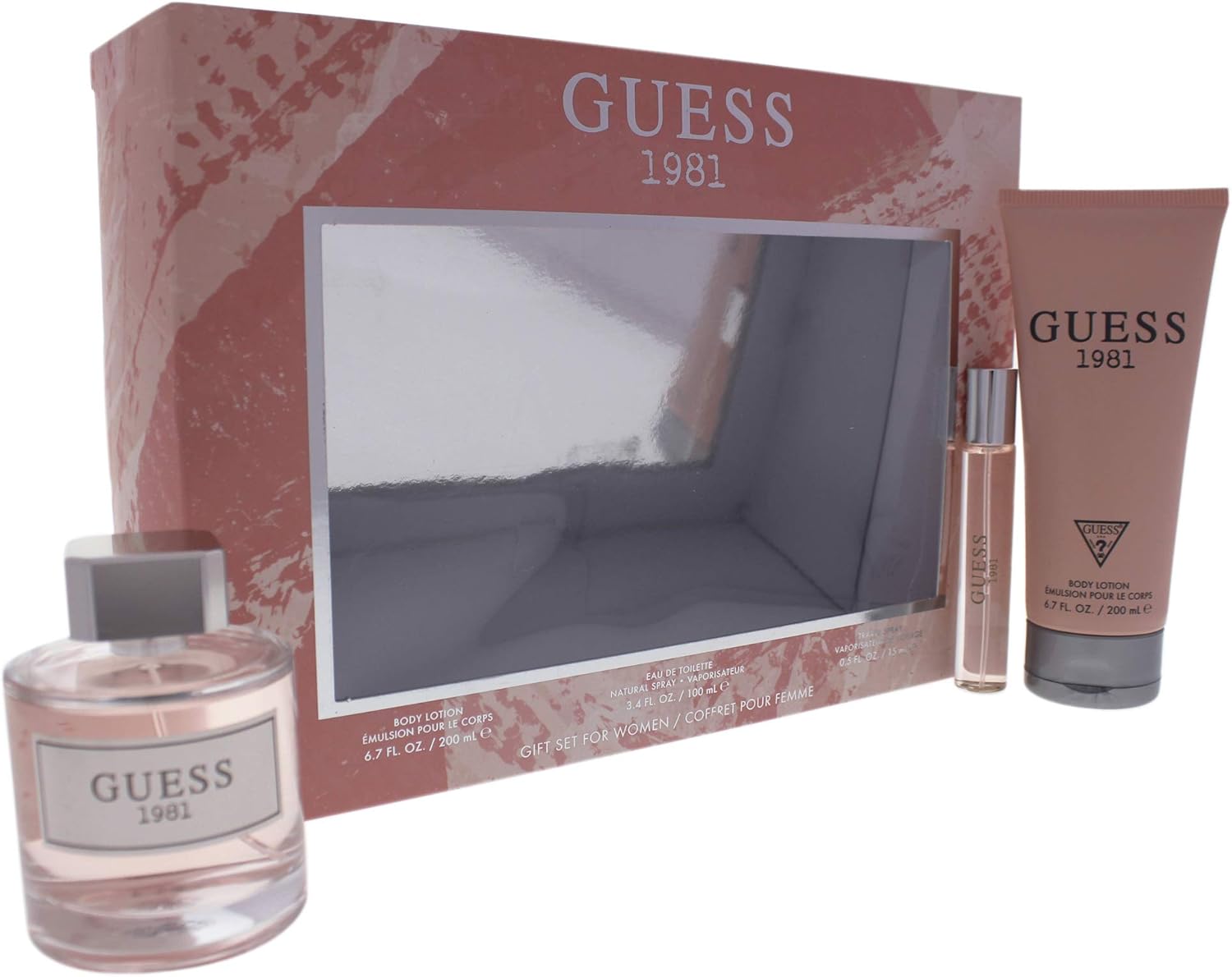 guess 1981 3 pieces gift set for women edt 100 ml + 200 body lotion 15 mini