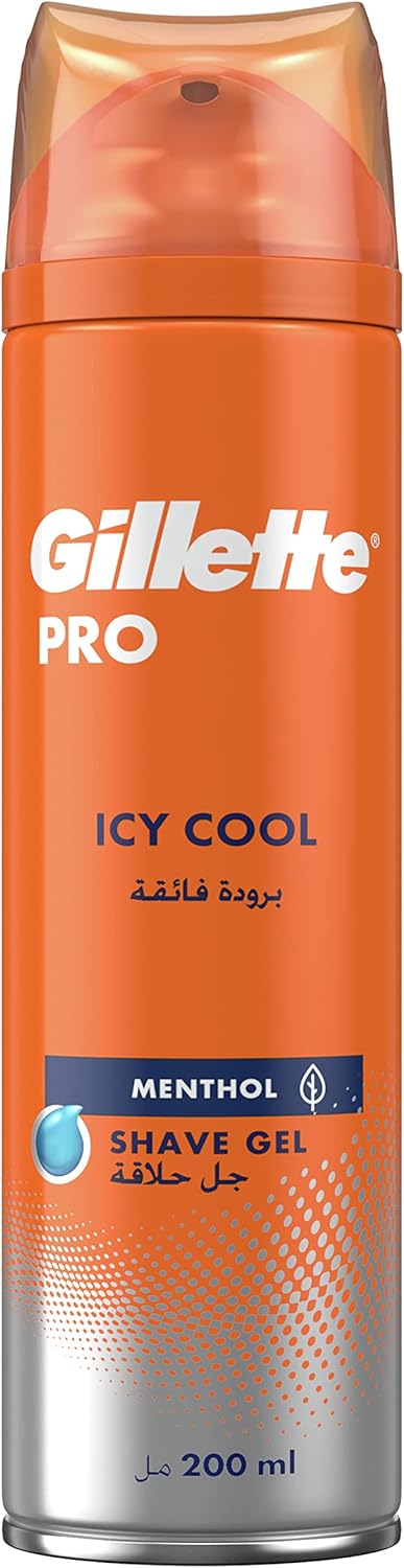 gillette pro icy cool menthol shave gel 200ml, multicolor