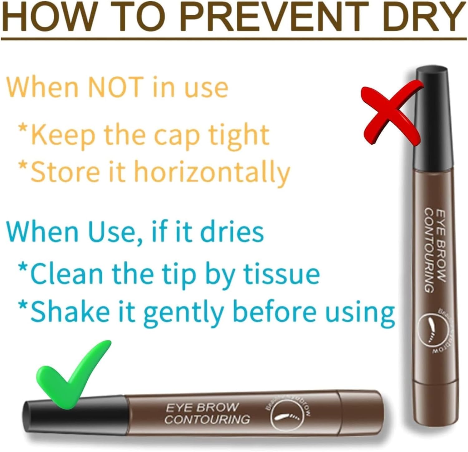 waterproof eyebrow pen dark brown brow pen, long lasting 4 tip eyebrow pencil for women brow shaping & filling, eyebrow contouring pencil tattoo pen, microblading eye brow pen 24h smudge proof