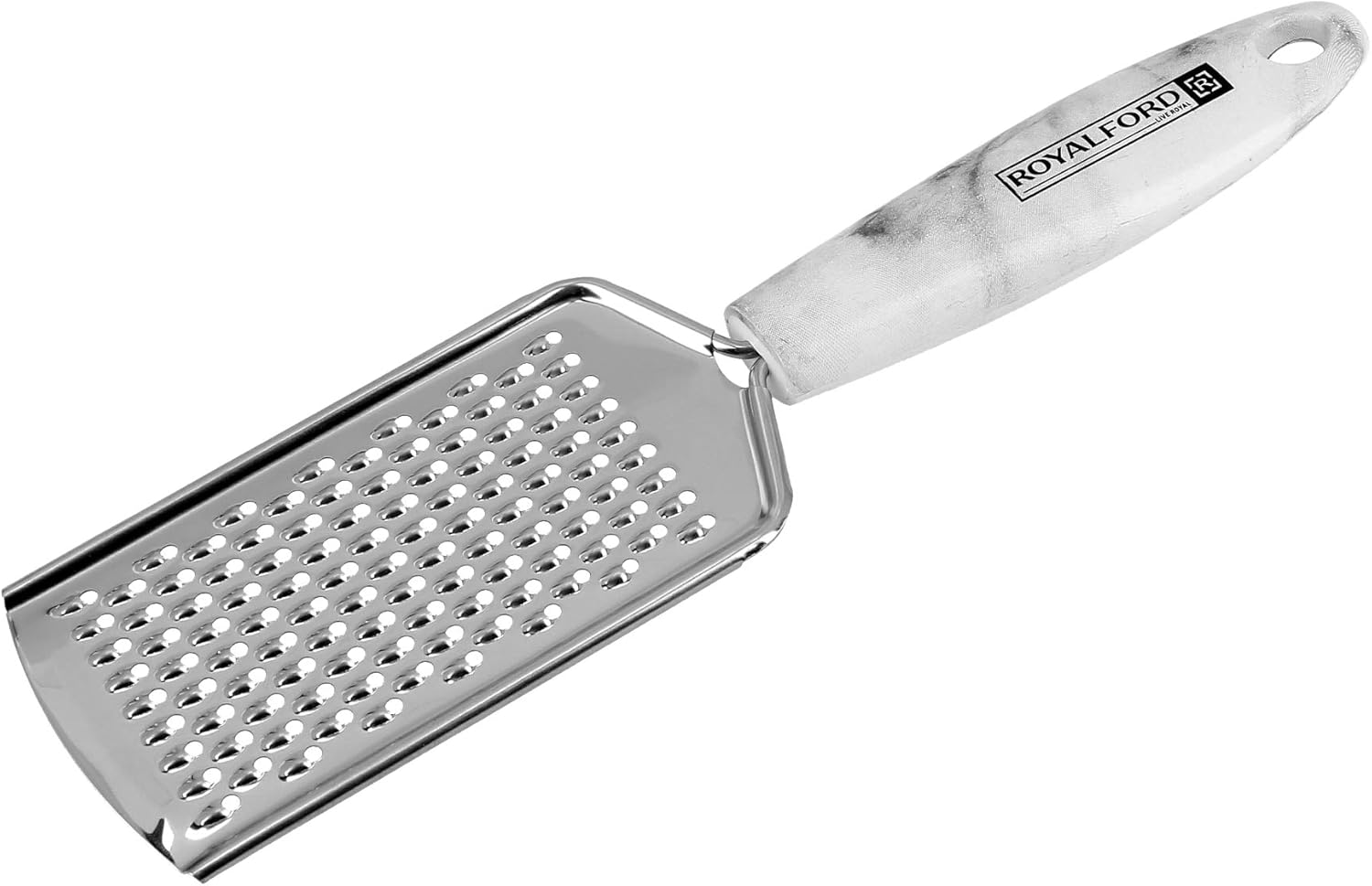 royalford marble designed abs stainless steel grater easily shreds and grates cheeses, vegetables and other foods versatile kitchen utensil tool razor sharp blade
