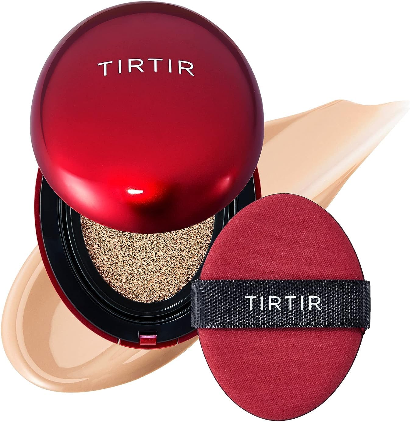 tirtir mask fit red cushion foundation | japan's no.1 choice for glass skin, long lasting, lightweight, buildable coverage, semi matte (23n sand, 0.63 fl oz (pack of 1))