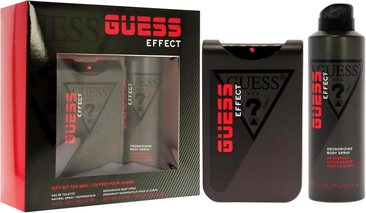 guess effect for men (m) set edt 100ml + body spray 226ml