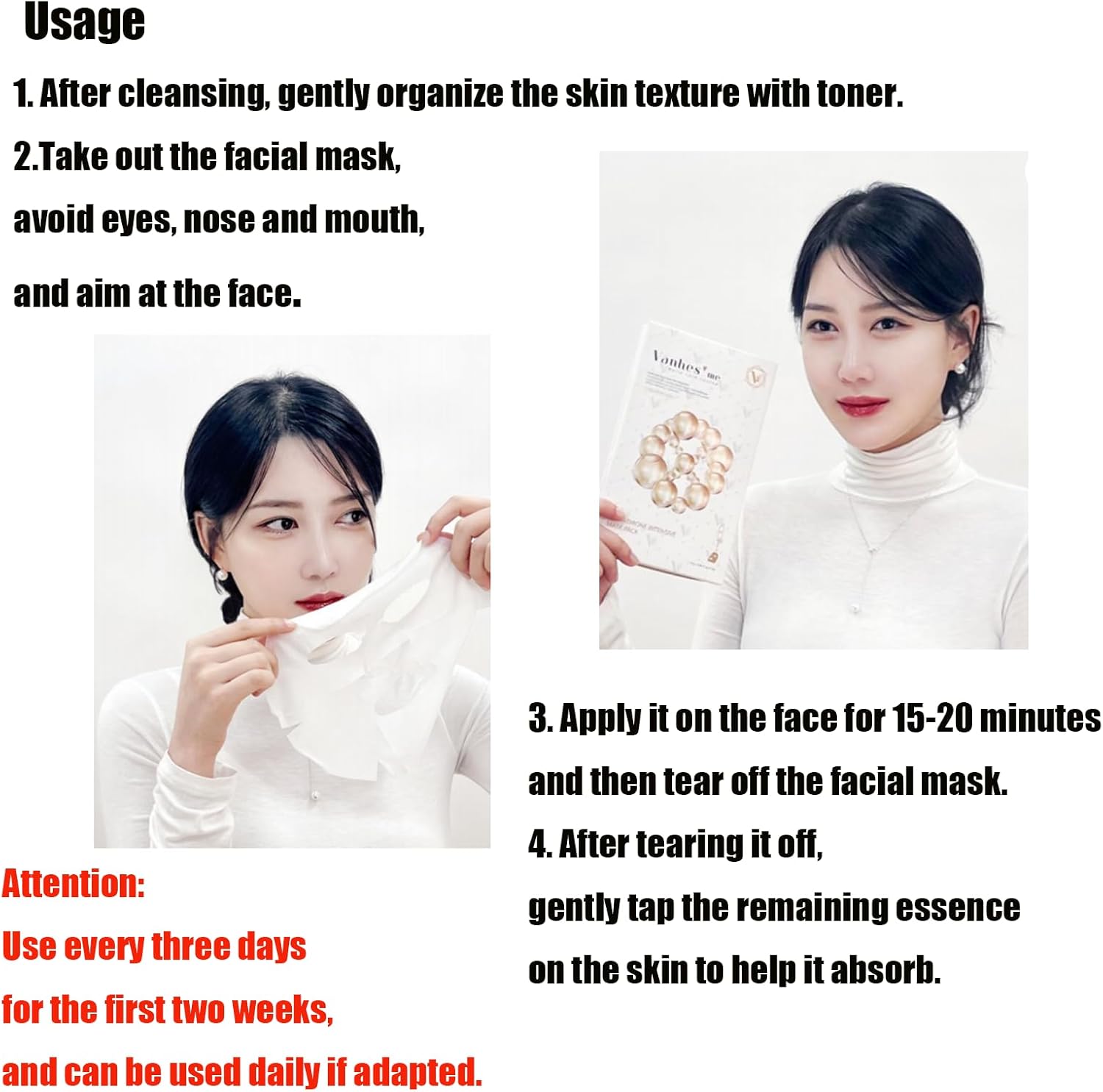 herose glutathione intensive mask pack, soothing hydra mask pack, healthy skin korean skincare, face pack, birthday party gifts women, girls skincare, moisturizing(5 pcs/box)(yellow)