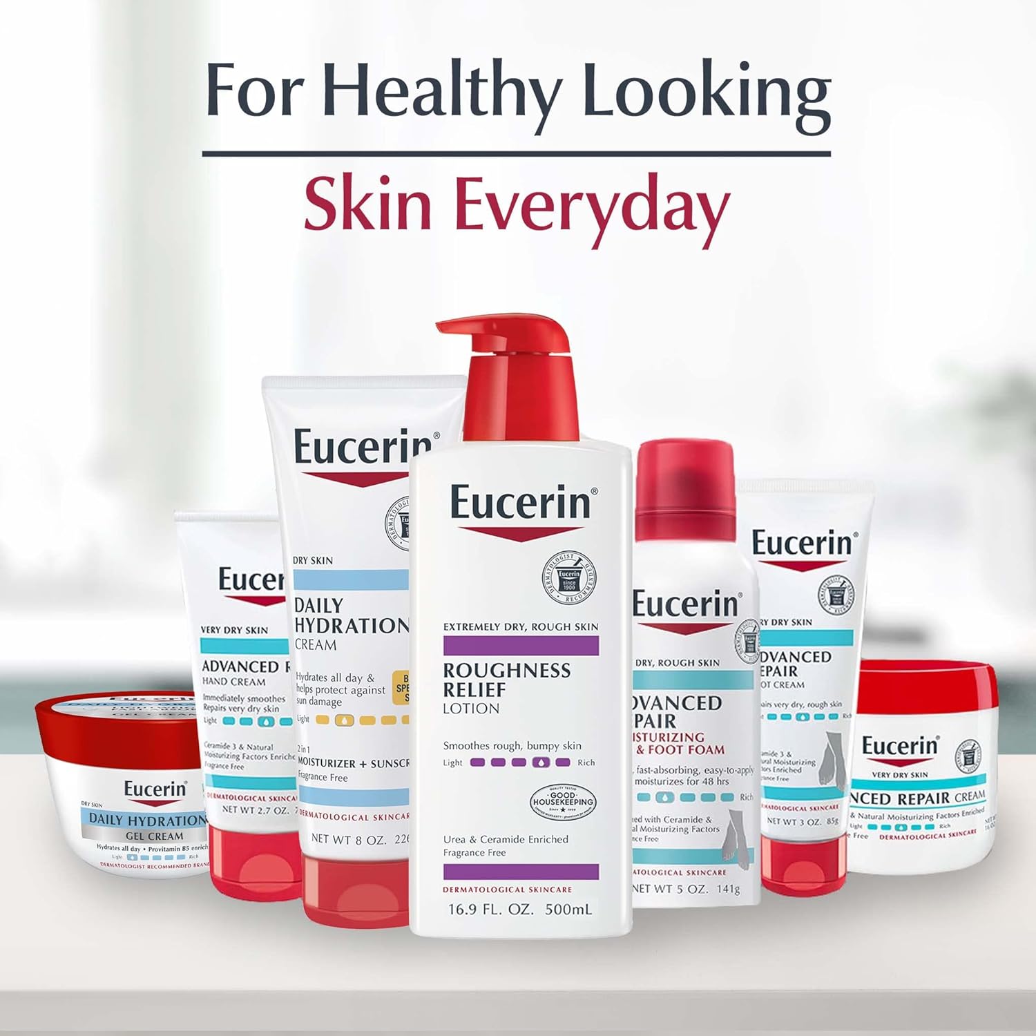 eucerin roughness relief lotion full body for extremely dry, rough skin 16.9 fl. oz. pump bottle