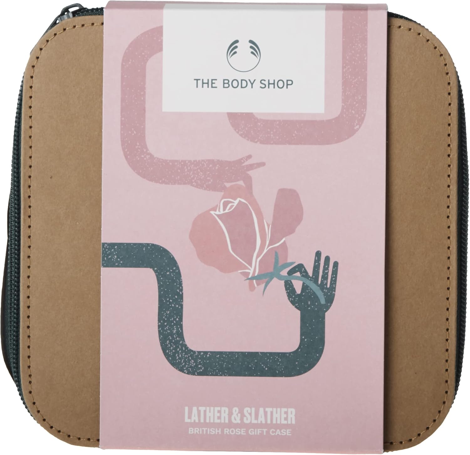 the body shop lather & slather british rose body care gift set, for normal skin, vegan